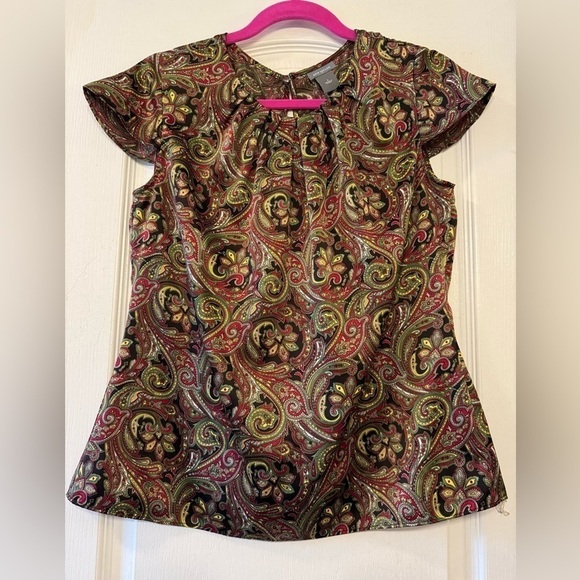 Ann Taylor Paisley Print Blouse Size 6 - Picture 1 of 6